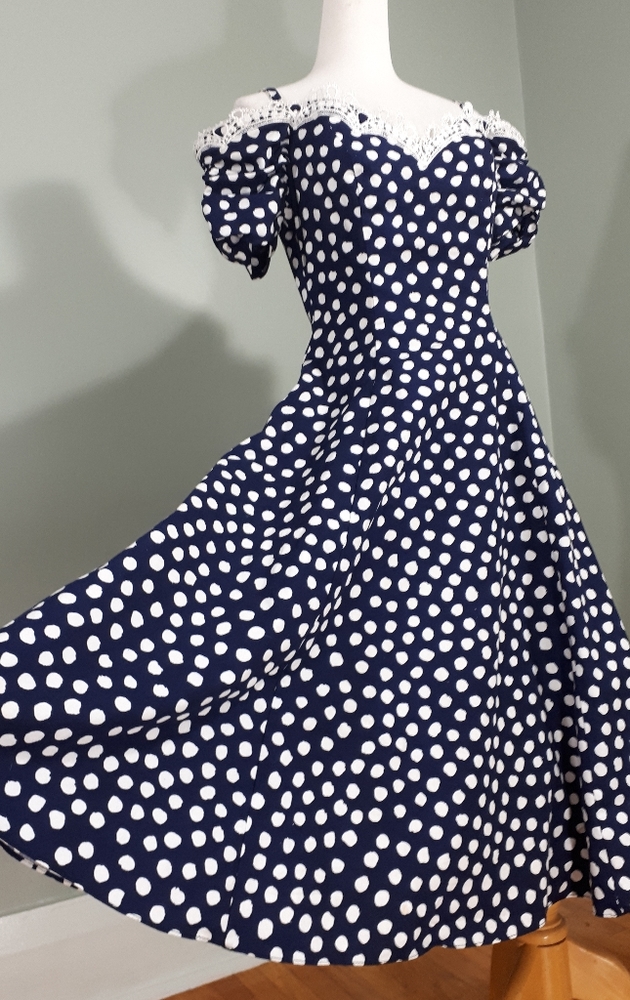 Nu Mode Vintage Polka Dot Party Dress